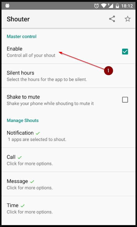 Enable Aplikasi Shouter Untuk Ambil Alih Nada Notifikasi