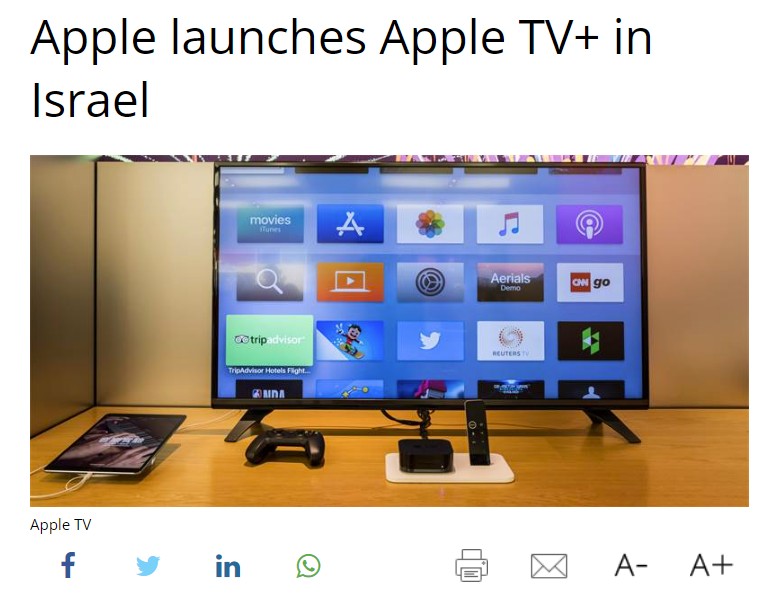 Apple Launches Apple Tv+ In Israel